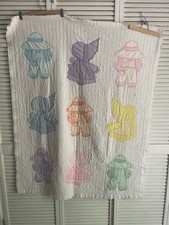 Vintage Sunbonnet Sue Dutch Bonnet Girls Quilt Handmade Appliqu Blanket 40x50