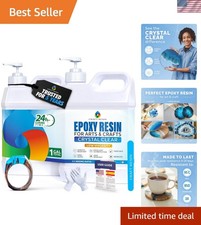 1 Gallon Crystal Clear Epoxy Resin Kit with Pumps - Food Safe  UV Resistant ...