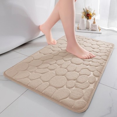 Badematte, Memory Foam, Rutschfest, Badezimmer, 43x61 cm, Beige, Antirutsch