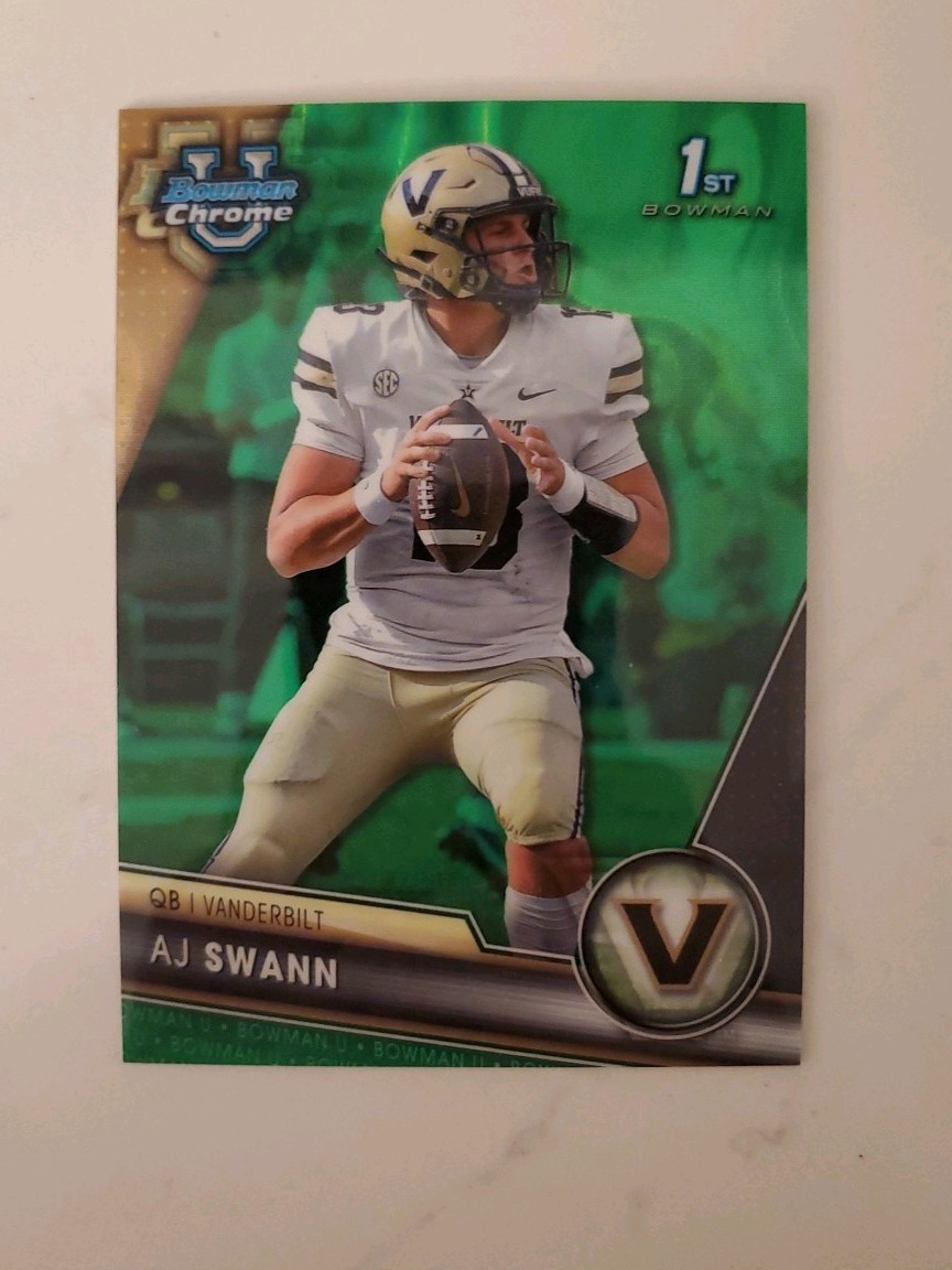 2023 Bowman University Chrome - AJ Swann #116 Green Lava Refractor /99 (RC)
