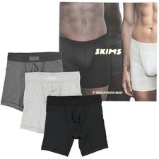 Skims Mens Boxer Briefs 3-pack Multi Color Comfort Waistband 36-38 5" Inseam L