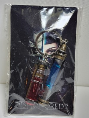 Dishonored 2 Elixir Keychain Red And Blue 2016 E3 Bethesda RARE & Good Condition