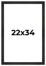 22x34 Frame Black Barnwood Picture Frame Photo Frame UV Acrylic, Acid Free