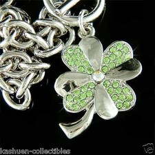 4 Blatt Kleeblatt Aus Swarovski Kristall St. Patricks Day Shamrock Glück Armband