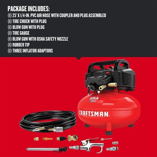 new Air Compressor 6 Gallon Pancake OilFree with 13 Piece Accessory Ki - 第 3/10 張圖片