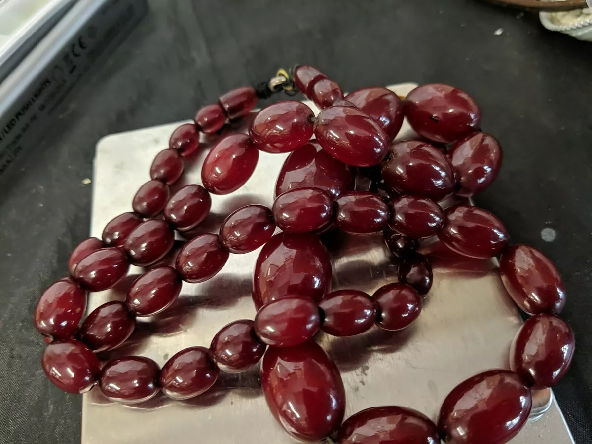 Antique cherry hotsell amber necklace