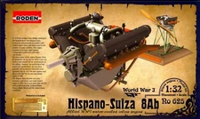 Roden Models 1/32 HISPANO-SUIZA 8Ab British WWI 150hp Water Cooled Inline Engine