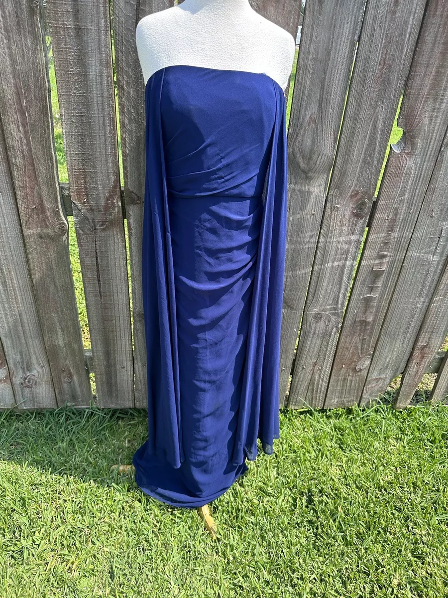 Ralph lauren navy blue evening gown sales