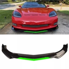 Front Bumper Lip Spoiler Splitter Gloss Black Green For Chevrolet Corvette