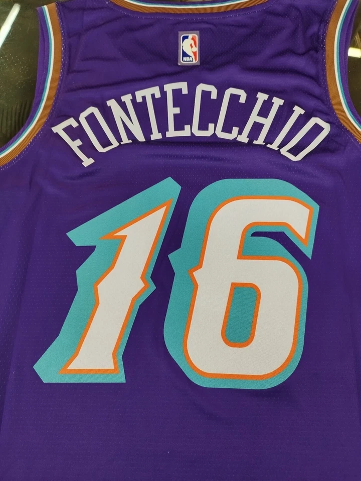 CANOTTA/JERSEY DA COLLEZIONE-BASKET NBA-UTAH JAZZ-FONTECCHIO-VIOLA - Immagine 4 di 4