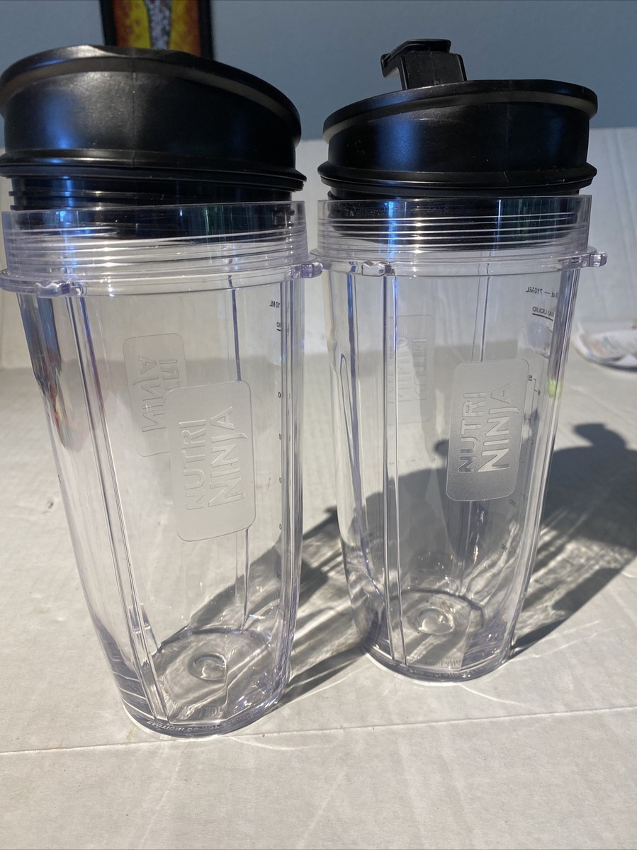 Pack De 2 Tasses 24 Oz Avec Couvercle à Gorgée – Compatibles Nutri Ninja Auto-iQ – Claires – Neuves
