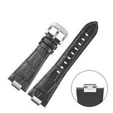 Black  Blue Strap Band for Tissot PRX Quick-release Croco Leather Grain 26x12mm