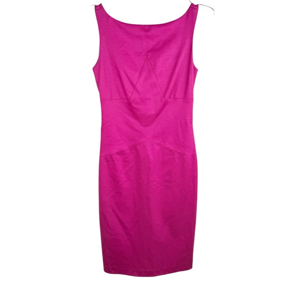 Платье-футляр Diane Von Fursternberg винтажное пурпурное шерстяное без рукавов размер 0 - Изображение 2 из 4