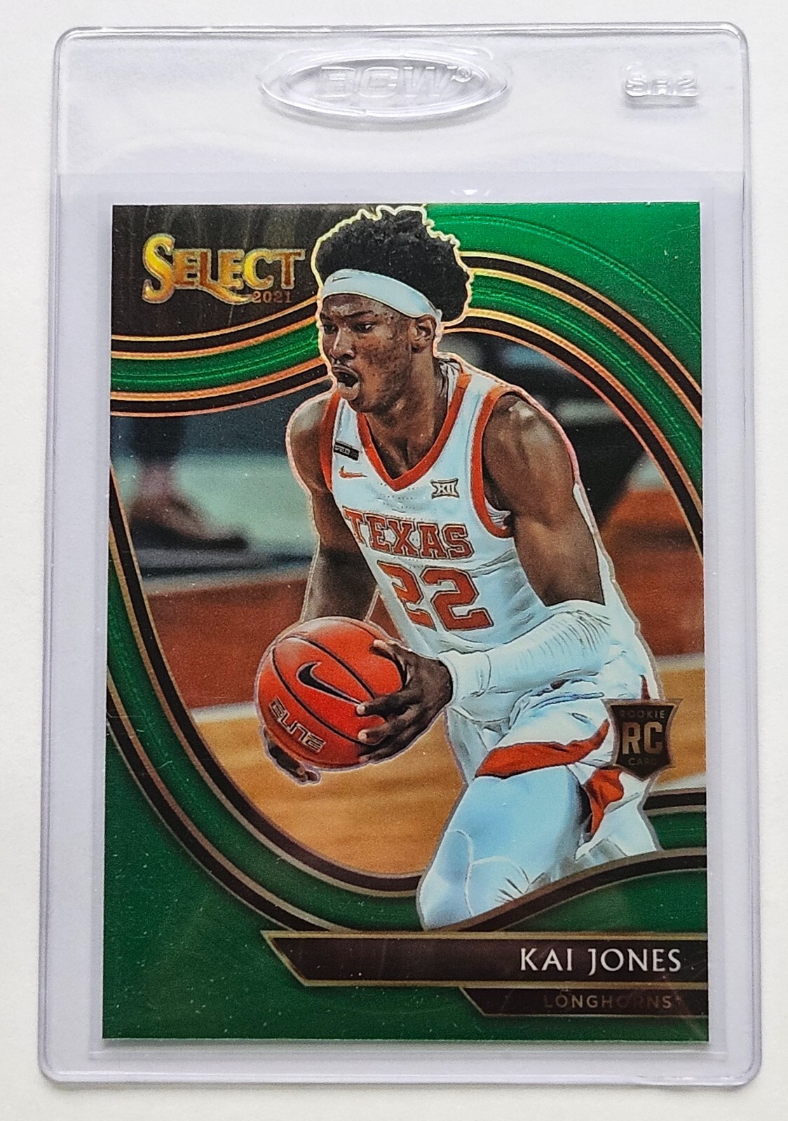 2021-22 Panini Chronicles Draft Picks Select Kai Jones Texas GREEN Prizm RC #287