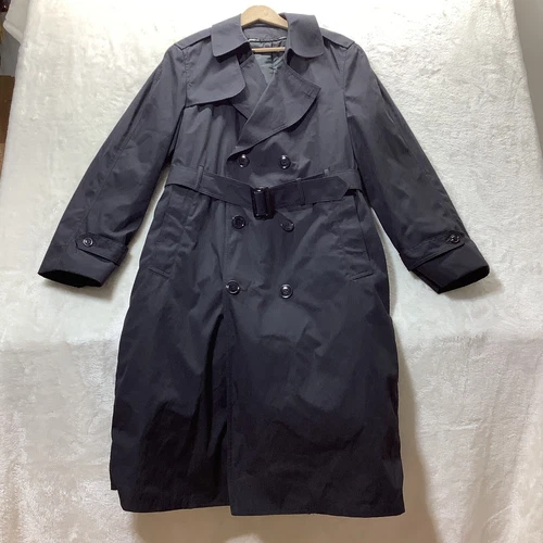 Army Trench Coat Defense Logistics Agency Garrison- Black Lined All Weather 38R - product listing photo