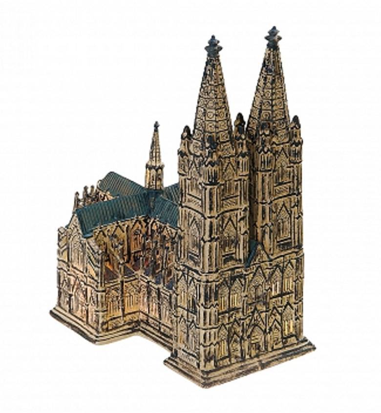 Kölner Dom Köln Modell Figur Miniatur 26 cm Lichthaus Serie aus Porzellan G.Wurm