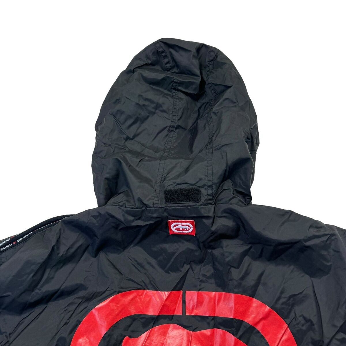 Vintage Ecko Function Rain Jacket Black Size XL Hood Full Vintage Ecko Function Rain Jacket Black Size XL Hood Full