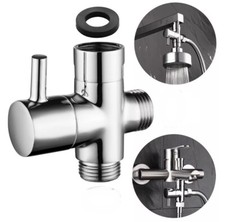 Brass 3-way Diverter Valve for Shower Head or Bath Tap Switch Outlet T Adapter