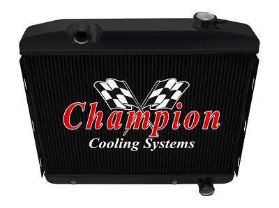 Atom Champion 3 Row Black Finish Radiator for 1957 Chevrolet Del Ray L6 Engine