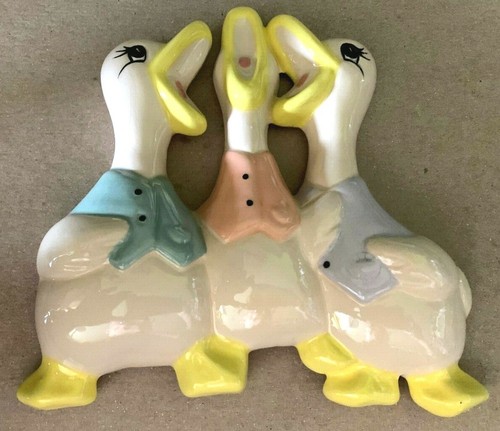 VTG. Retro WALL DUCKS, Trio singing, ceramic, 50s, Add or COLLECT!