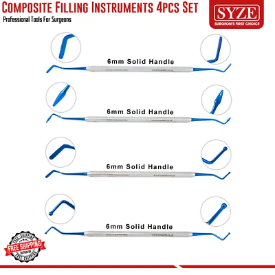 SYZE Dental Composite Filling Tool Set 4Pcs - Shaping, Carving Restoration Instrument