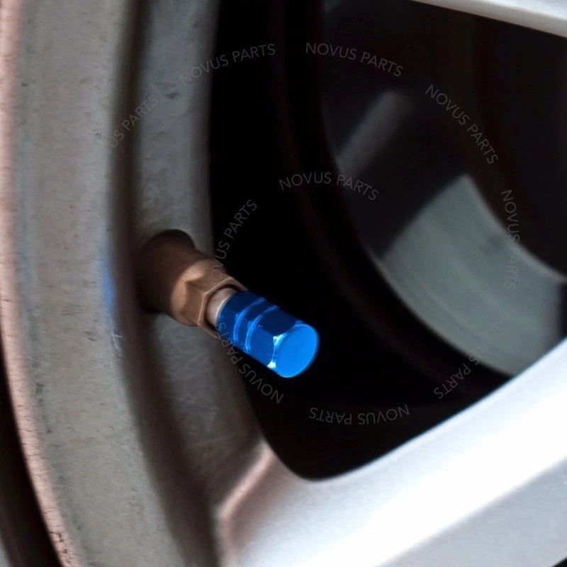 Cubierta de vástago de válvula hexagonal azul para Lincoln Navigator Town Car MKX 4 piezas se adapta a todos Foto 3 de 4