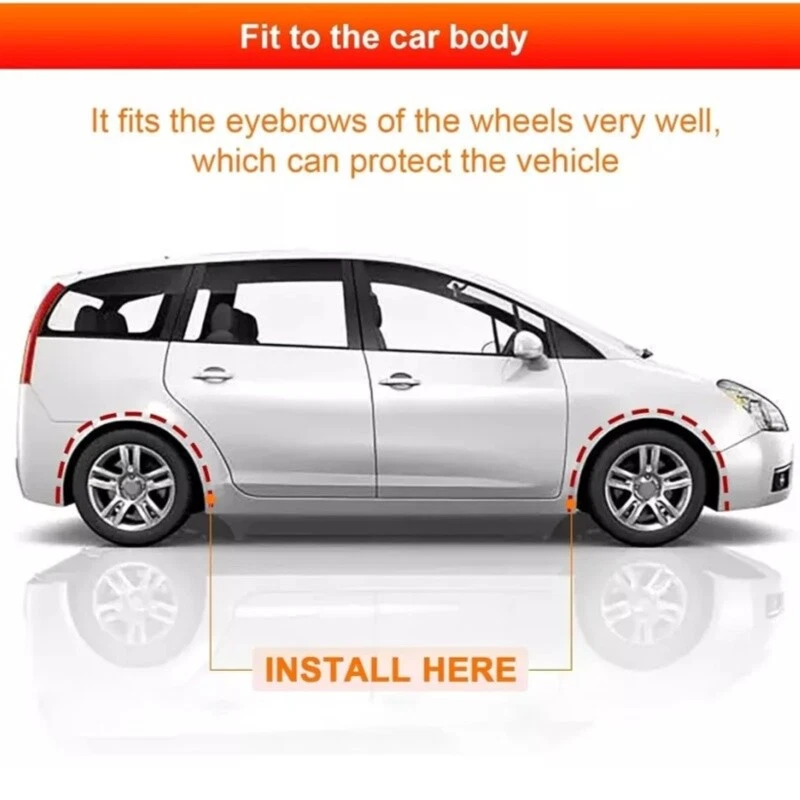 Protector de extensión de arco para guardabarros de cejas de rueda automática moldura tira de ajuste Foto 4 de 4