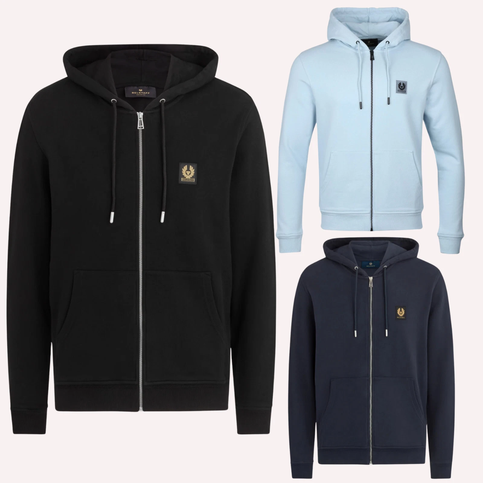 Belstaff Mens Designer Full Zip through Hoodie Pockets Winter Warm Patch Logo
Opens in a new window 