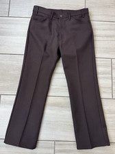 Vintage Levi Strauss Action Slacks 36x29 Brown Dress Pants Dacron Polyester USA