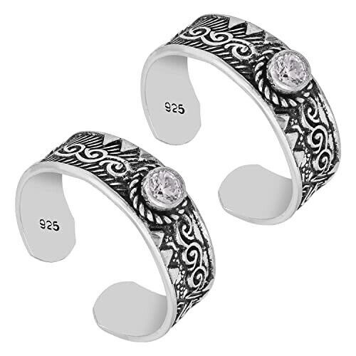 Casual Designer 925 Sterling Silver Adjustable Toe Ring For Women Pack ...