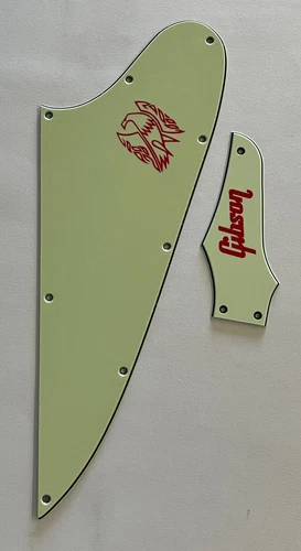 For Gibson Firebird Blank & Truss Rod Cover Red "Logo" Guitar Pickguard Green