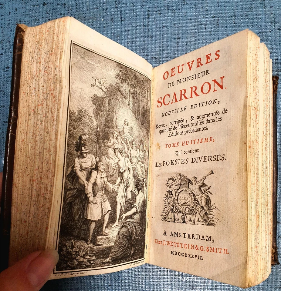 1737 Oeuvres De Monsieur Scarron Comedies French Rarity Antique Book HTF - Image 4 of 4