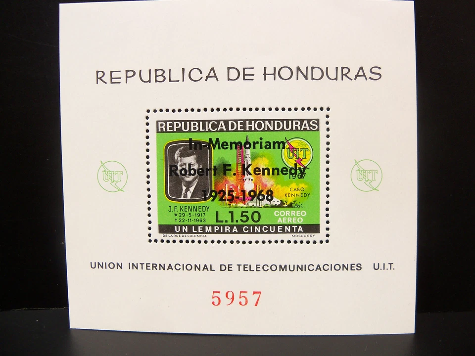 Honduras John F Kennedy Space Rocket At Cape 1968 Airmail Souvenir Sheet - Image 3 of 4