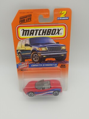 Matchbox Chevrolet Corvette Stingray Stars And Stripes #2 1997 1998 Chevy car 