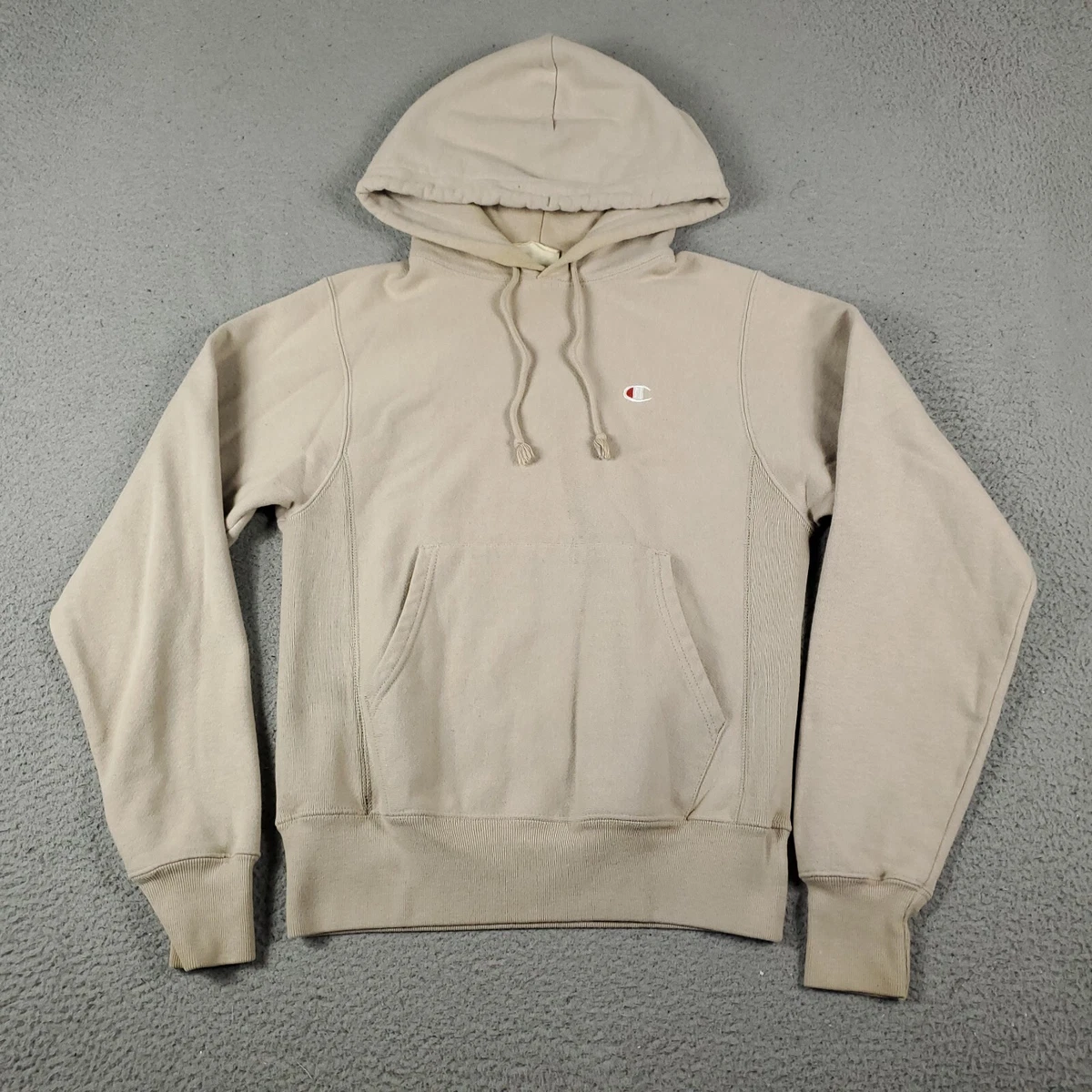 Champion Sweater Adult Size XS Beige Reverse Weave Hoodie Pullover Sweatshirt