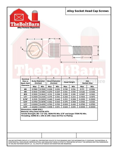 5/16"-24 Allen Socket Head Cap Screws Bolts Alloy Zinc FINE (Pick Size & Qty) - Picture 2 of 13