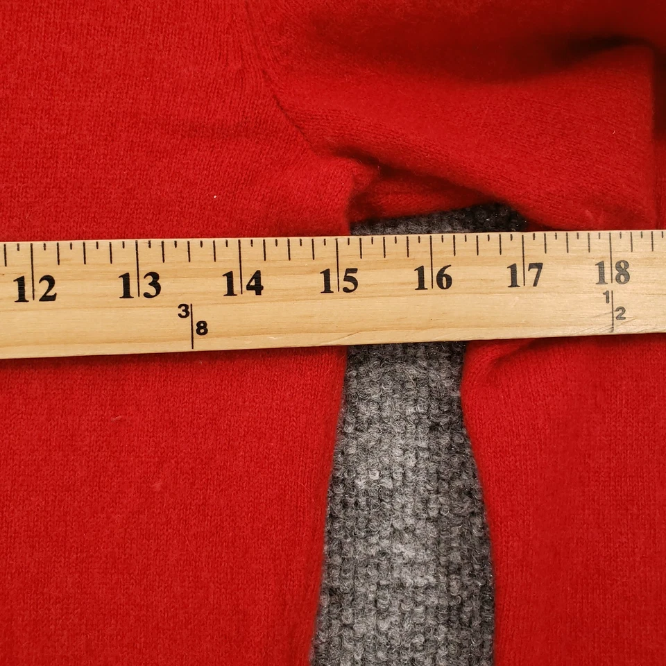 Suéter Jones & Co Mujer S Pequeño Rojo Manga Larga Cachemira Cuello Tortuga Tejido Foto 4 de 4