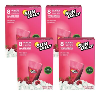 Sunquick sun lolly Wassereis Himbeere mit Fruchtsaft 8 x 60ml (4er Pack)
