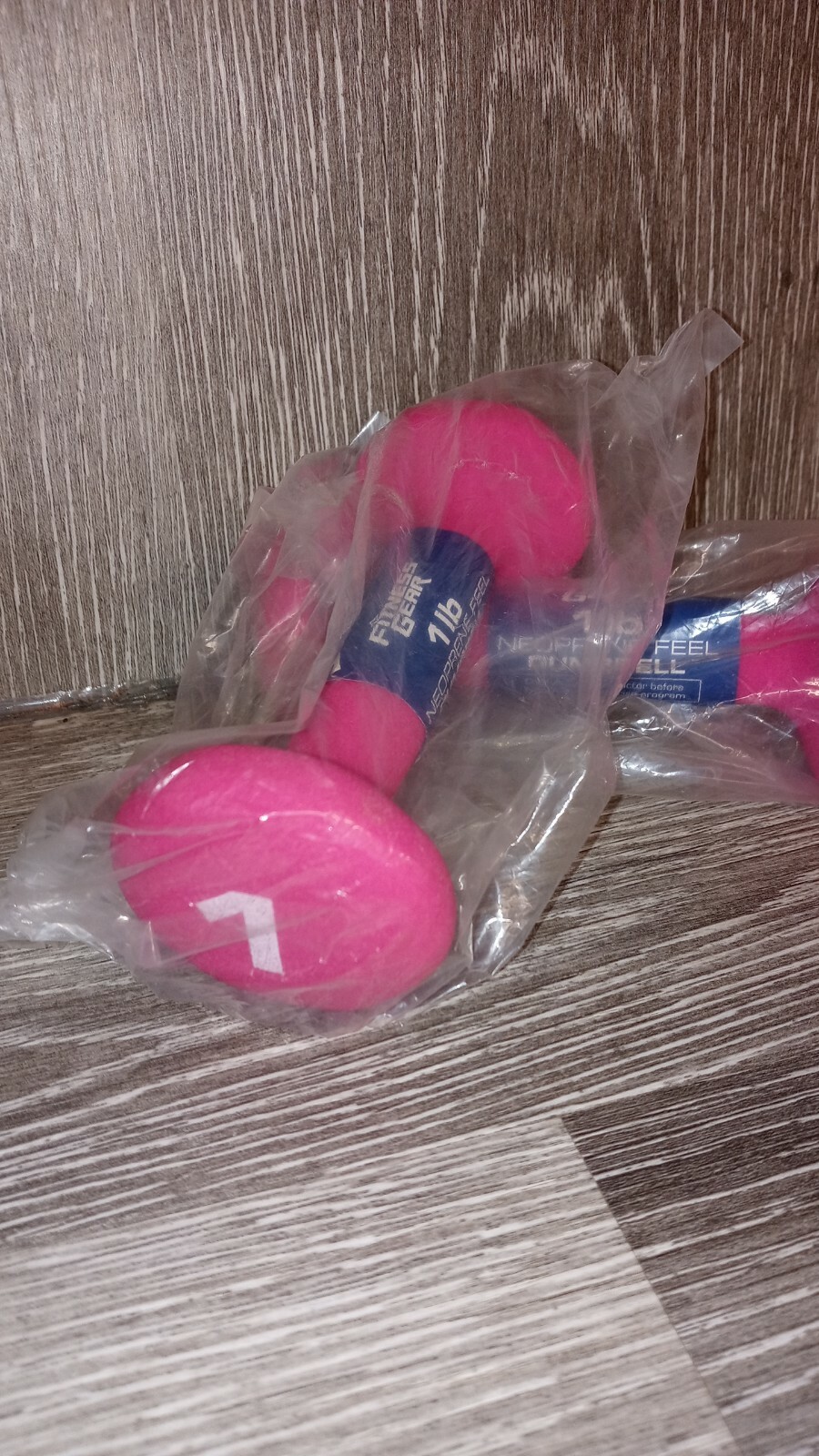 Coppia pesi manubri Fitness Gear Neoprene Feel 1LB totale 2LB colore rosa foto 2