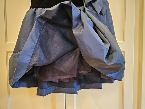 Vintage Victor Costa Cocktail Dress Puff Sleeve Velvet Taffeta Size 2 1989 VGUC - Picture 5 of 7