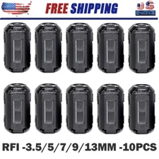 10 Pcs Ferrite Beads Clip-on Ring Core RFI EMI Noise Filter Clamp Choke Coil USA