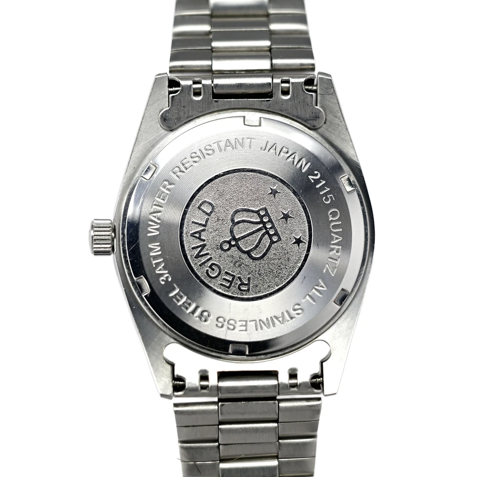 Винтажные мужские часы Reginald 90-е нержавеющая сталь 36 мм с винтовым креплением водонепроницаемые - Изображение 3 из 4