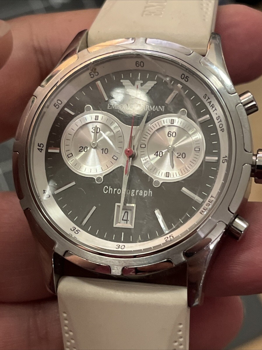 Emporio Armani Watch Silicone Band Beige AR0582 50 Meters