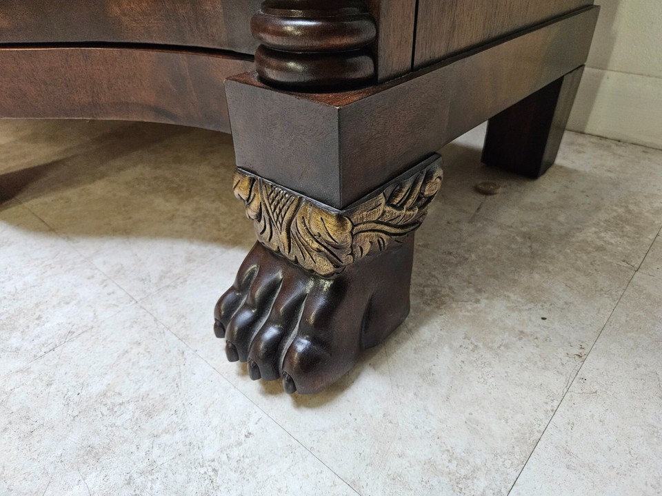 Henredon Natchez Sideboard Buffet flame Mahogany Empire Marble Top Paw