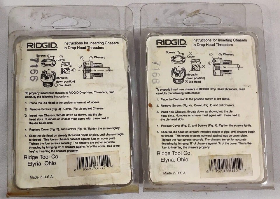 RIDGID PIPE THREADING DIES 1/4" BSPT CAT.No.66115 12R ALLOY PIPE DIES 2 PSC LOT - Image 2 of 4