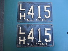  VINTAGE LICENSE PLATES....NEW JERSEY 1949 SET OF TWO 