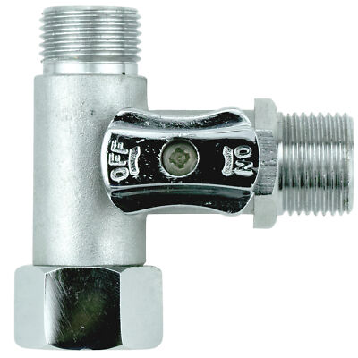 T-Adapter 1x 3/8'' IG - 2 x 3/8'' Außengewinde, Abzweig mit Ventil Wasseranschluss