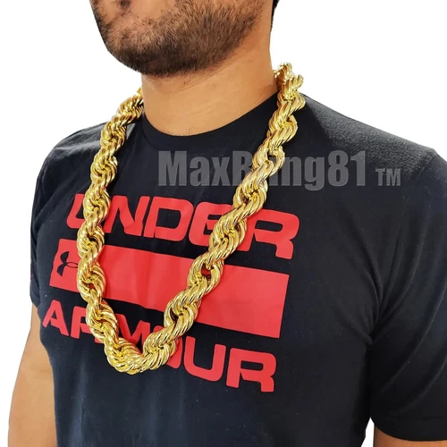 Stainless Steel Hollow Rope Chain Big Chunky Necklace Hip Hop Fashion 30mm 30"