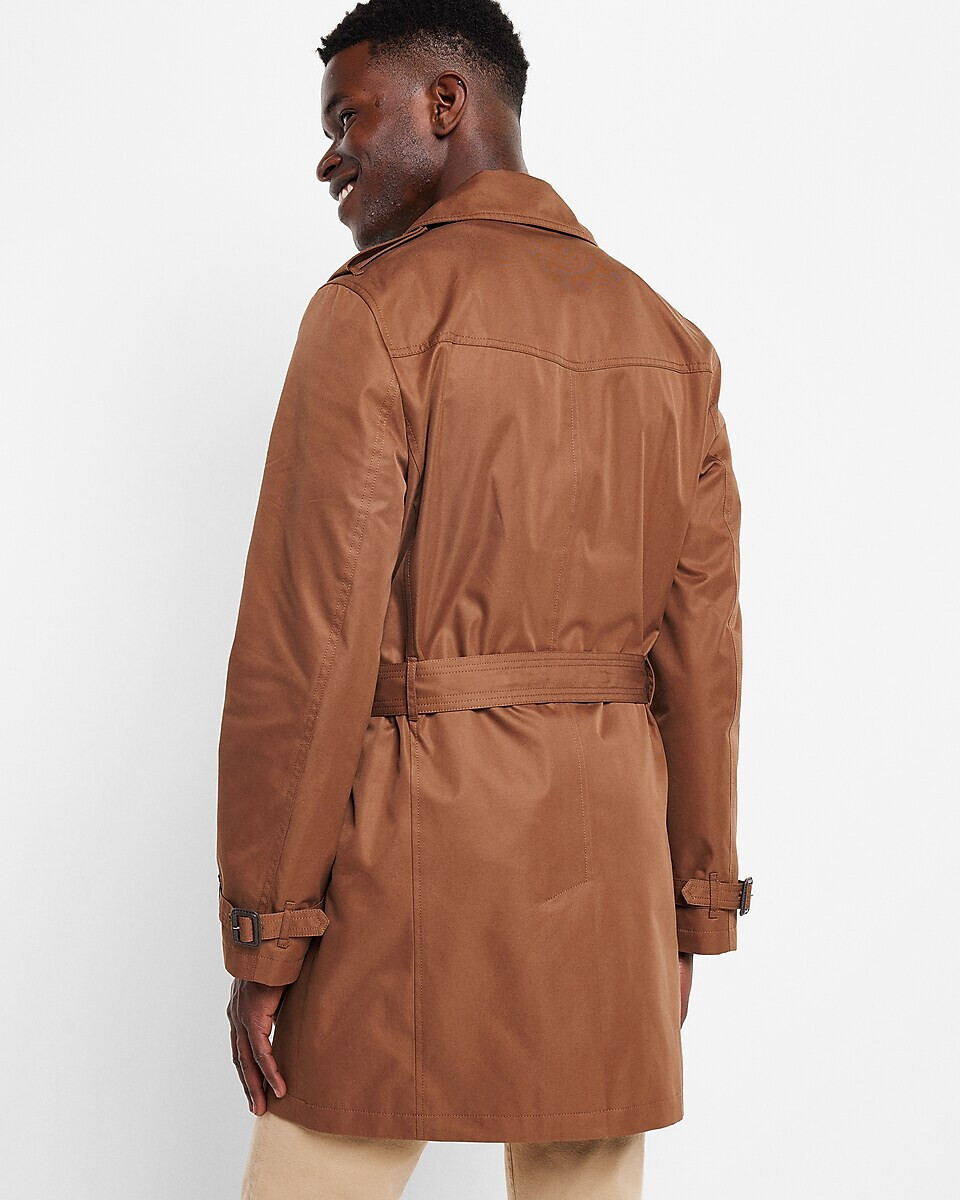 NEW EXPRESS $228 COFFEE BEAN WATER RESISTANT TRENCH COAT SZ NEW EXPRESS $228 COFFEE BEAN WATER RESISTANT TRENCH COAT SZ