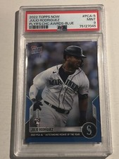 2022 Topps Now Player's Choice Awards Blue /49 Julio Rodriguez RC Mint PSA 9